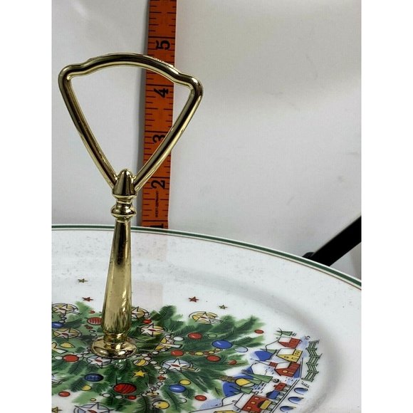 Salem Christmas Eve Christmas Tree Single Layer Porcelain 10" Tidbit Serve Tray - Picture 4 of 7